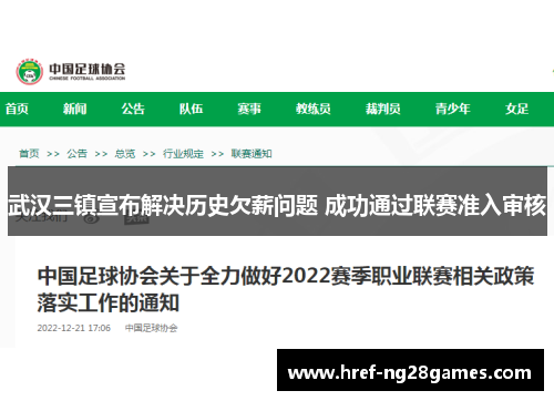 武汉三镇宣布解决历史欠薪问题 成功通过联赛准入审核 武汉三镇宣布解决历史欠薪问题 成功通过联赛准入审核